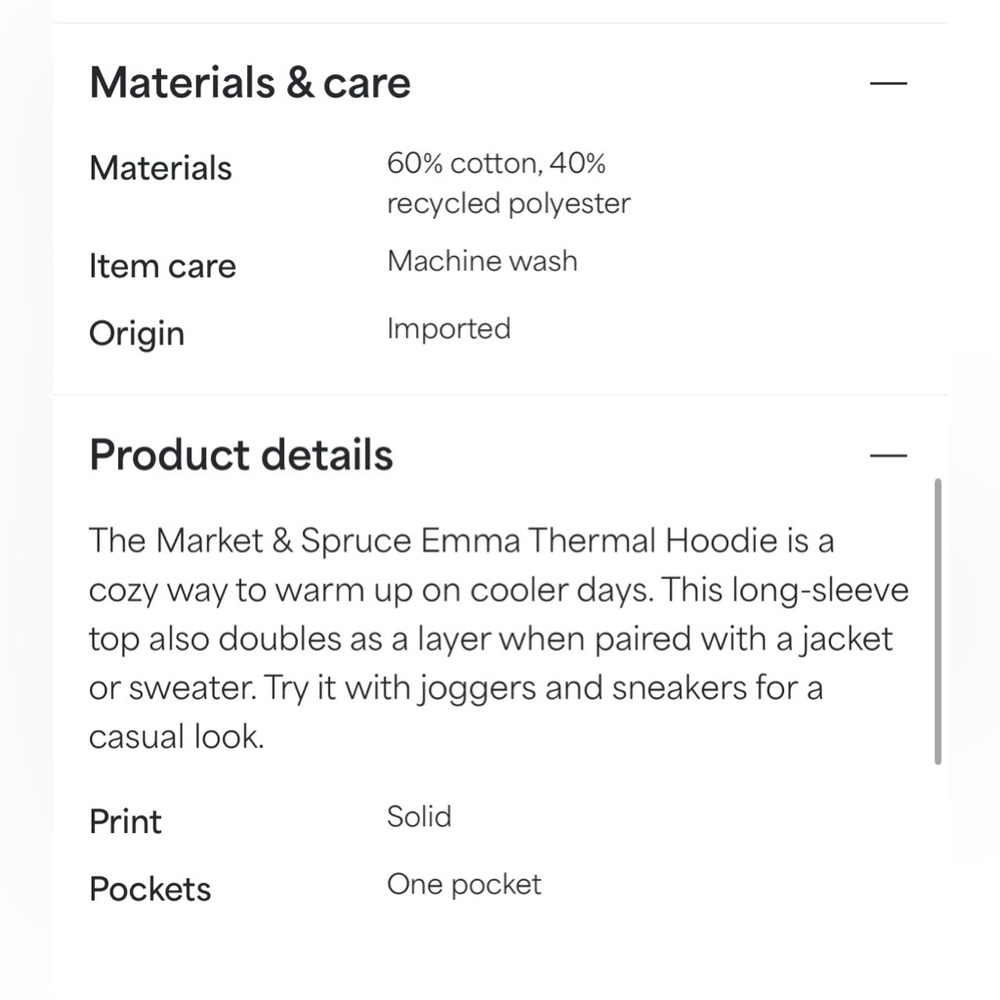 Market & Spruce Emma Waffle Knit Hoodie- NWT - Picture 5 of 9